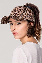 Leopard Print Ponytail Baseball Hat