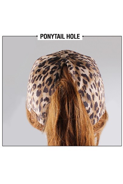 Leopard Print Ponytail Baseball Hat