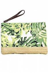 Hawaiian Tropical Print Zipper Pouch Wristlet Handbag