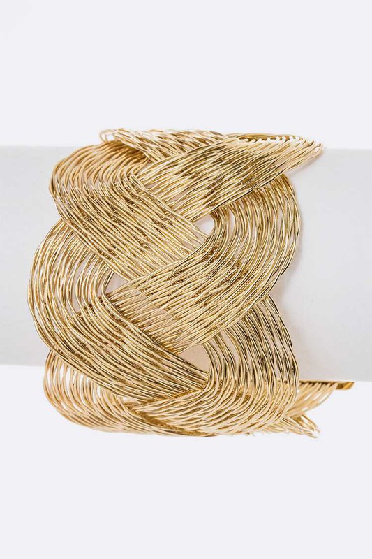 Textured Adjustable Gold Cuff