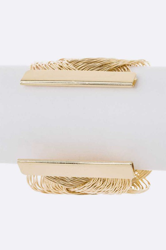 Textured Adjustable Gold Cuff