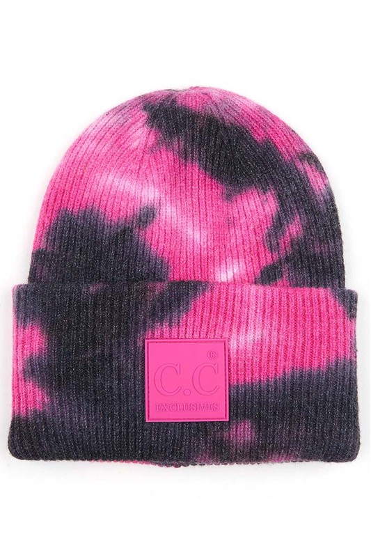 C.C TiDye Pink/Black Beanie