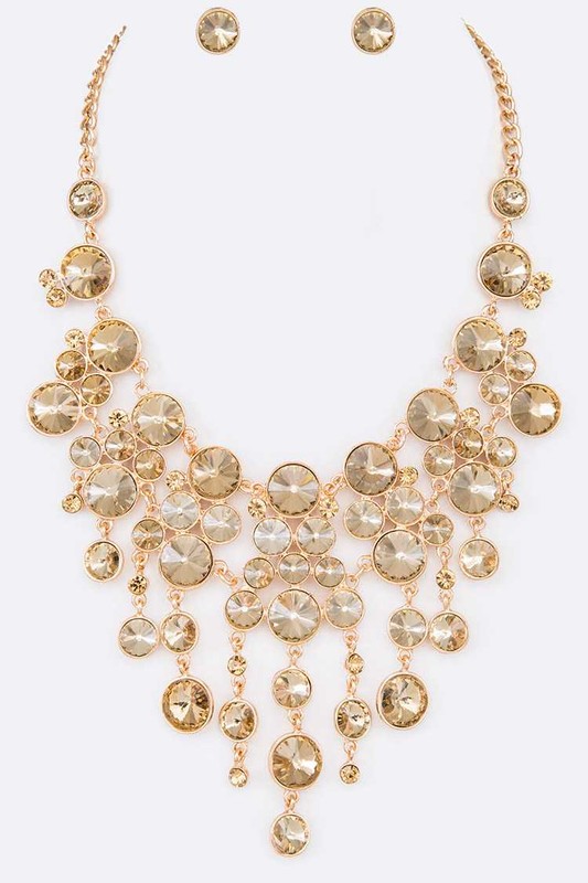 Crystal Drop Statement Necklace