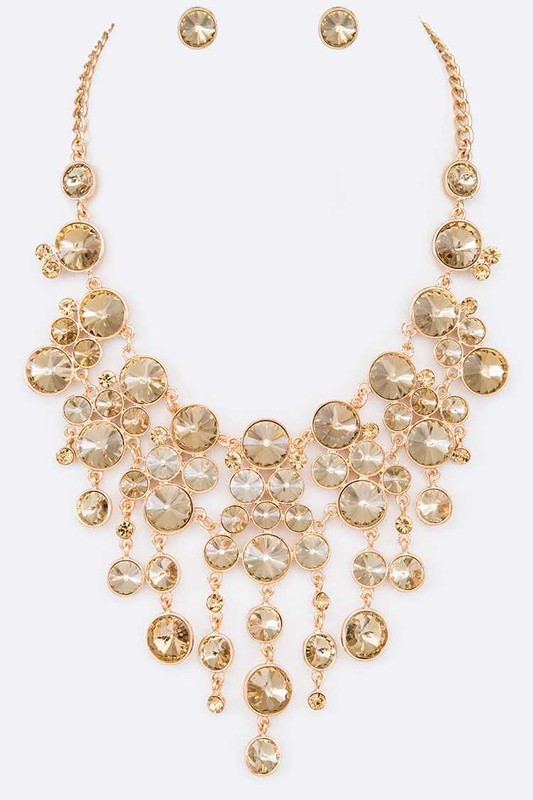 Crystal Drop Statement Necklace
