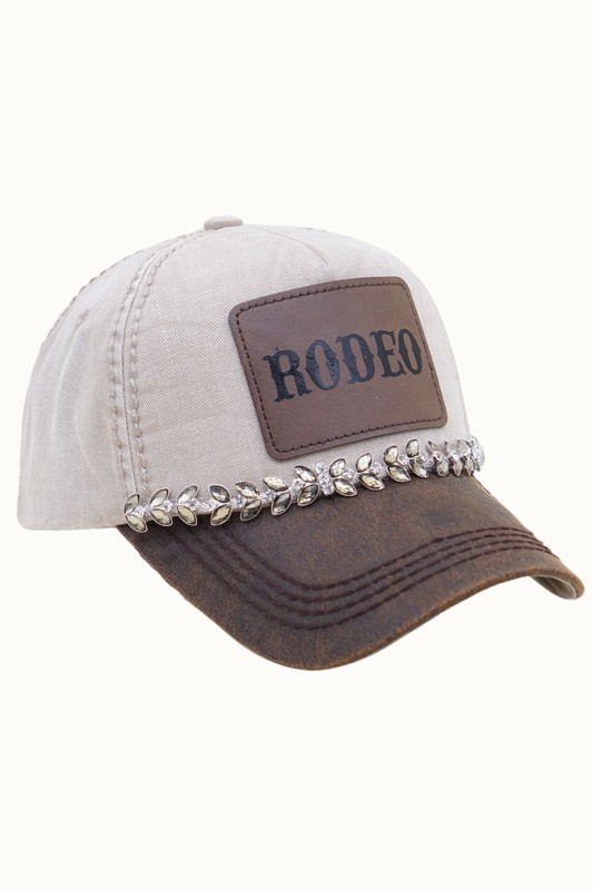 Olive & Pique Glitz Rodeo Brown Beige Baseball Hat