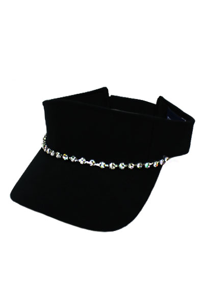 Lined Crystal Rhinestone Visor