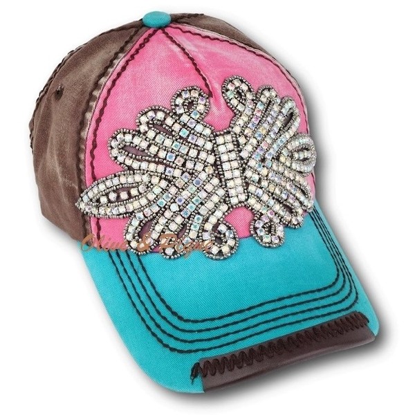 Iridescent Olive & Pique Bling Winged Contrast Base Ball Hat