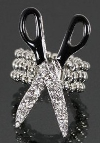 Crystal Scissors Stretch Ring