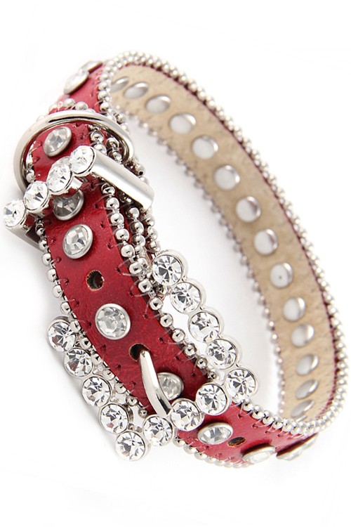 Red Rhinestone Dog Collar