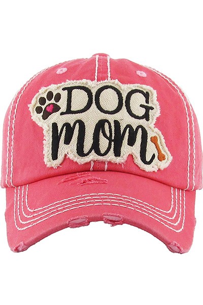 Dog Mom Baseball Cap - Hot Pink