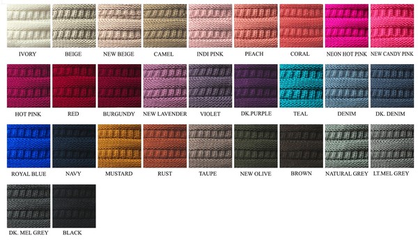 CC Solid Ribbed with Faux Fur Pom Pom