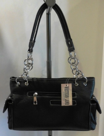 Rhinestone Cross Zebra Patchwork Handbag