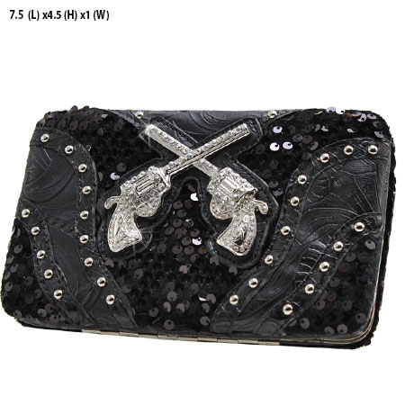Sequins and Pistols Flat Wallet