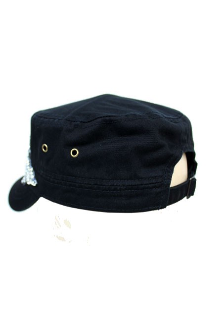 Bling Clear Crystal Flower Cadet Hat