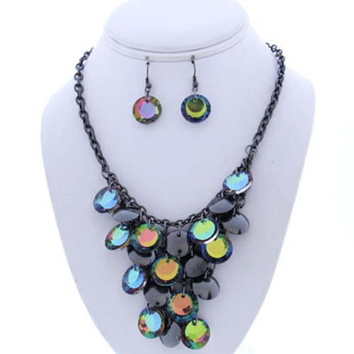 Jewel Crystal Necklace Earring Set