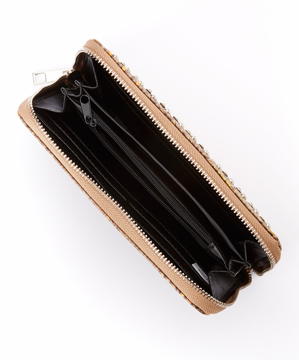Studded Croc Wristlet Wallet