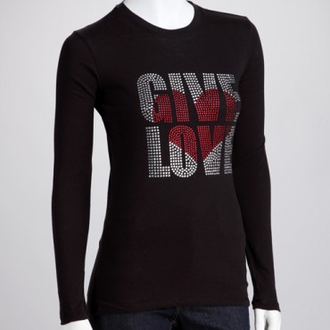 Give Love Rhinestone Valentine's Day Shirt