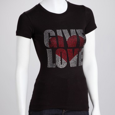 Give Love Rhinestone Valentine's Day Shirt