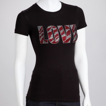 Zebra LOVE Rhinestone Shirt
